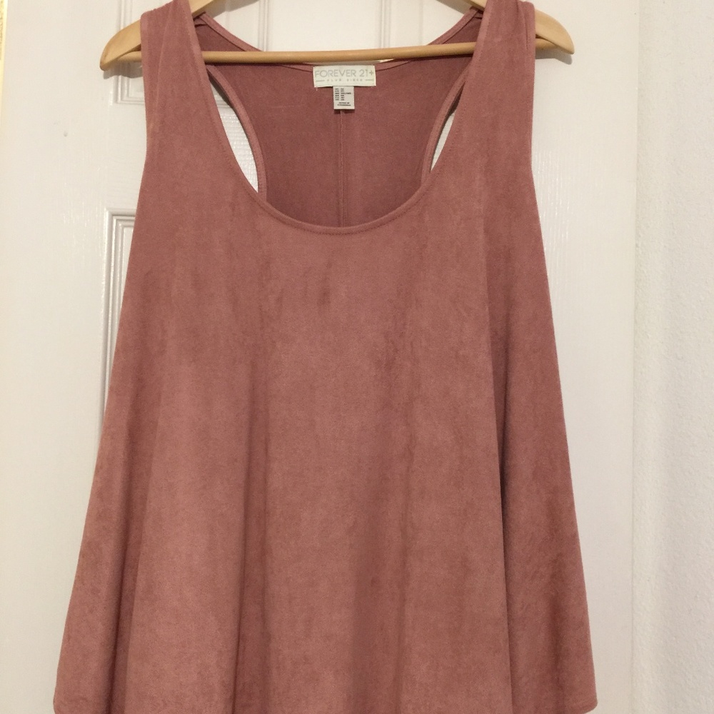3X Dusty Rose Faux Suede Forever 21 + Top